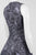 Anne Klein  - 10632214 Floral Print Crepe Cocktail Dress in Gray and Black