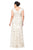 Tadashi Shoji - Cap Sleeve Passementerie-Ornate Long Gown In Neutral and White