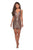 La Femme - 28218 Short Sequined Metallic Faux Wrap Dress In Gold