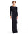 Adrianna Papell - Long Sleeves Bateau Long Dress AP1E200031 in Blue