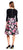 Adrianna Papell - Floral Print Quarter Length Short Dress AP1E200106 in Black and Multi-Color