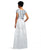 Adrianna Papell - Bateau Neckline Pleated Long Dress AP1E200130 in Silver