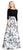 Adrianna Papell - Quarter Length Sleeves Printed Long Dress AP1E200380 in White and Multi-Color