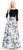Adrianna Papell - Quarter Length Sleeves Printed Long Dress AP1E200380 in White and Multi-Color