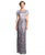 Adrianna Papell - Bateau Neckline Floral Lace Dress AP1E200393 in Silver and Gray