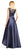 Adrianna Papell - Embellished Bateau Neckline High Low Dress AP1E200402 in Blue