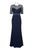 Adrianna Papell - AP1E203438 Sheer Quarter Length Sleeve Sheath Dress In Blue