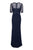 Adrianna Papell - AP1E203438 Sheer Quarter Length Sleeve Sheath Dress In Blue