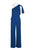 Adrianna Papell - AP1E203538 One Shoulder Solid Knit Crepe Jumpsuit In Blue