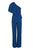 Adrianna Papell - AP1E203538 One Shoulder Solid Knit Crepe Jumpsuit In Blue