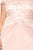 Tadashi Shoji - Laser-Cut Appliqued Long Draped Gown In Pink