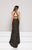 Colors Dress - 1937 Plunging Multi-Strap Glittered Jersey Gown In Black and Gold