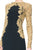 Tadashi Shoji - Gold Embroidered Illusion Sleeve Long Gown In Gold and Black