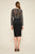 Tadashi Shoji - Long Sleeve Embroidered Tulle Knee Length Dress In Black and White