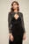 Tadashi Shoji - Long Sleeve Embroidered Tulle Knee Length Dress In Black and White