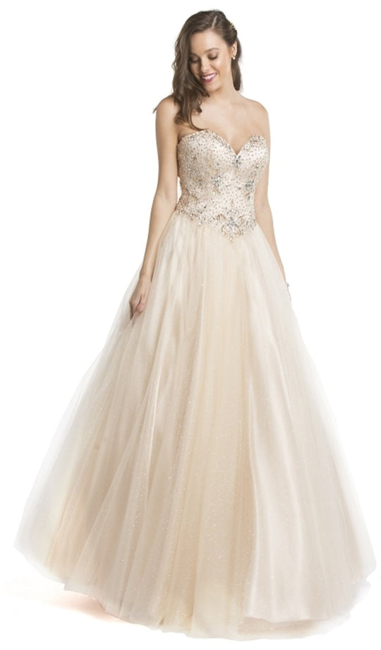 Embellished Sweetheart Neckline Evening Gown