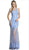 Long Sheath Gown with Sheer Illusion Skirt