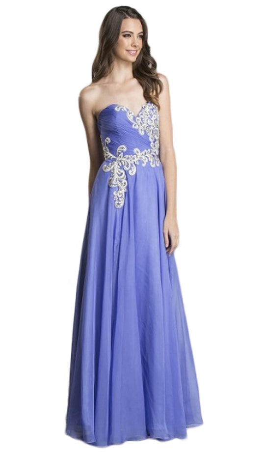 Strapless Ruched A-Line Evening Gown