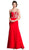 Sheer Sleeveless Embellished Evening Gown