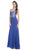 Sheer Sleeveless Embellished Evening Gown