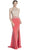 Embellished Sheer Fitted Evening Dress