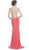 Embellished Sheer Fitted Evening Dress