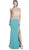 Embellished Sheer Fitted Evening Dress