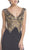 Gold Embellished Evening Dress with Slit