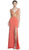 Gold Embellished Evening Dress with Slit
