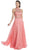 Beaded High Halter A-Line Evening Dress