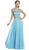 Beaded High Halter A-Line Evening Dress