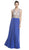Sheer Embellished A-Line Evening Dress