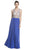 Sheer Embellished A-Line Evening Dress
