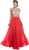 Sheer Embellished A-Line Evening Dress