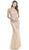 Sleeveless Sequined Sheath Evening Dress