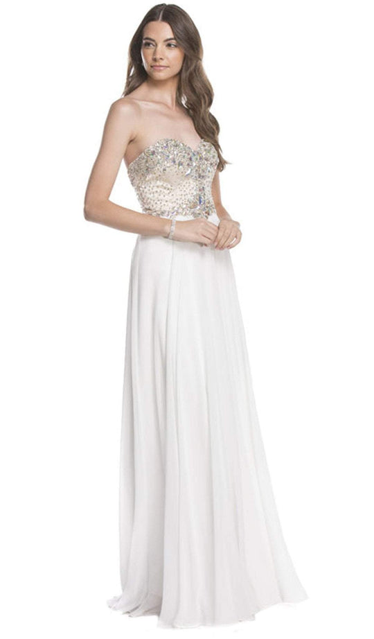 Crystal Embellished Evening A-Line Dress