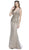 Sequined Plunging Neckline Evening Gown