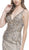 Sequined Plunging Neckline Evening Gown