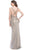 Sequined Plunging Neckline Evening Gown