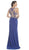Sheer Embellished Fitted Evening Dress