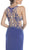 Sheer Embellished Fitted Evening Dress