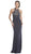 Sleeveless High Halter Sheath Evening Gown