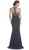 Sleeveless High Halter Sheath Evening Gown