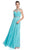 Ruched A-Line Evening Dress with Open Back