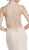Crystal Embellished Evening Dress with Slit in Neutral