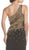 Asymmetrical Embellished Sheer Evening Dress