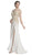 Asymmetrical Embellished Sheer Evening Dress