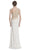 Asymmetrical Embellished Sheer Evening Dress