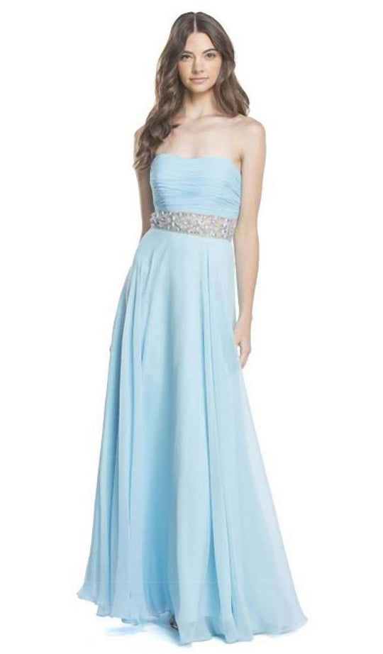 Strapless Ruched Evening A-Line Dress