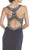 Plunging Embellished Sheath Evening Gown